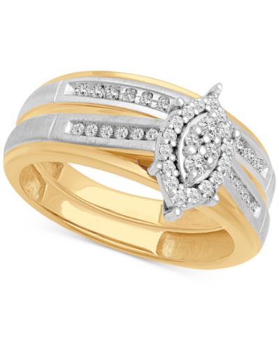Свадебный набор из 2 колец Diamond Bridal Set, 1/4 ct. t.w., 14k Two-Tone Gold