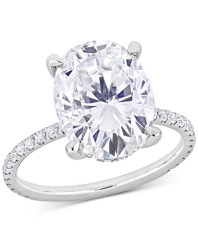 Кольцо с овальным муассанитом (4-7/8 ct. t.w.) в белом золоте 10k