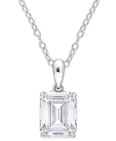 Подвеска-кулон Moissanite Baguette Solitaire 18" в серебре Sterling Silver (2-1/2 ct. t.w.)