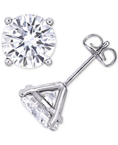Серьги-гвоздики Moissanite в 14k White Gold