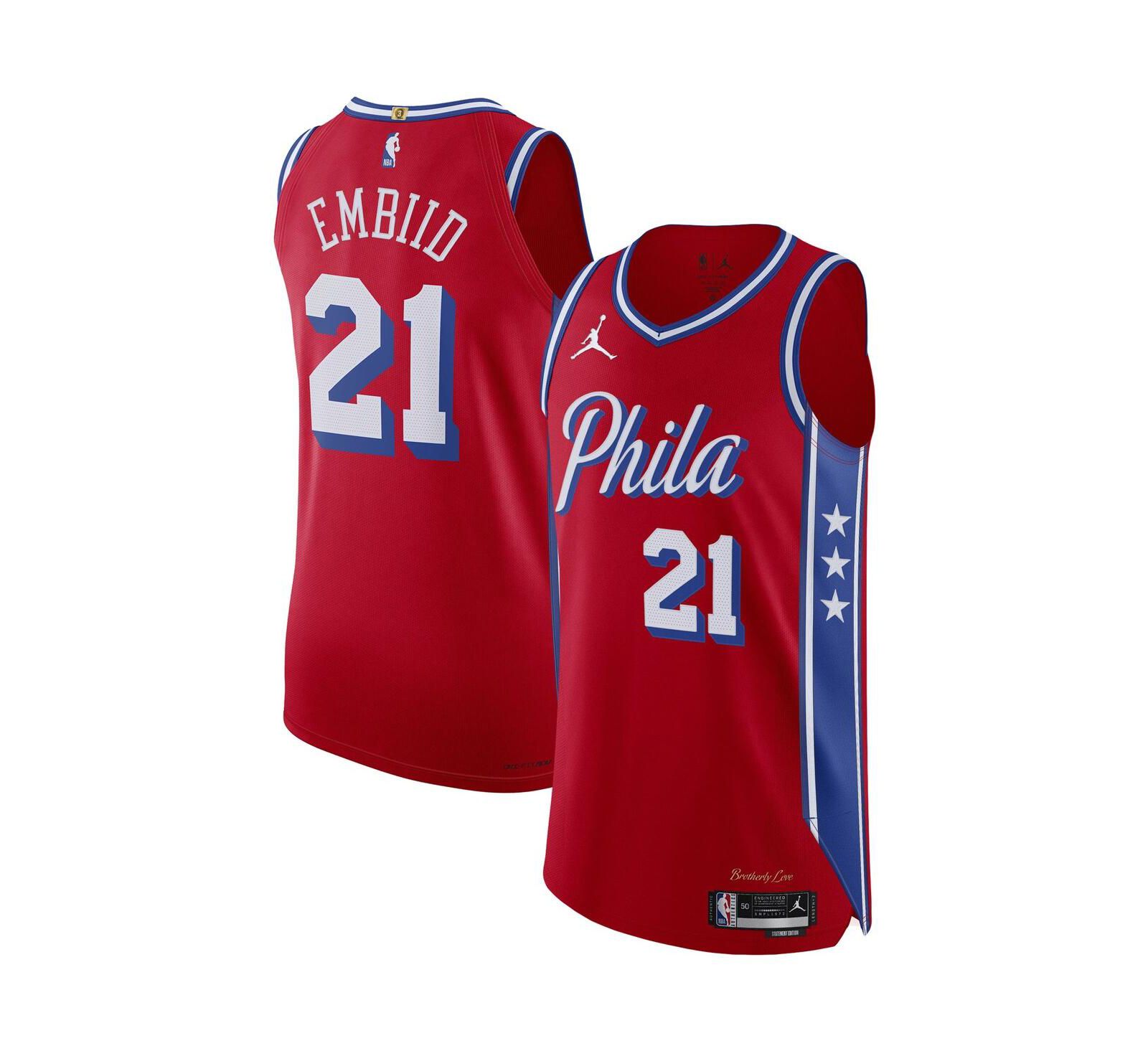 Мужская джерси Jordan Joel Embiid Philadelphia 76ers 2022/23 Authentic Statement Edition