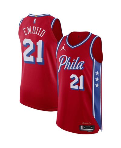 Men's Jordan Joel Embiid Red Philadelphia 76ers 2022/23 Authentic Jersey - Statement Edition