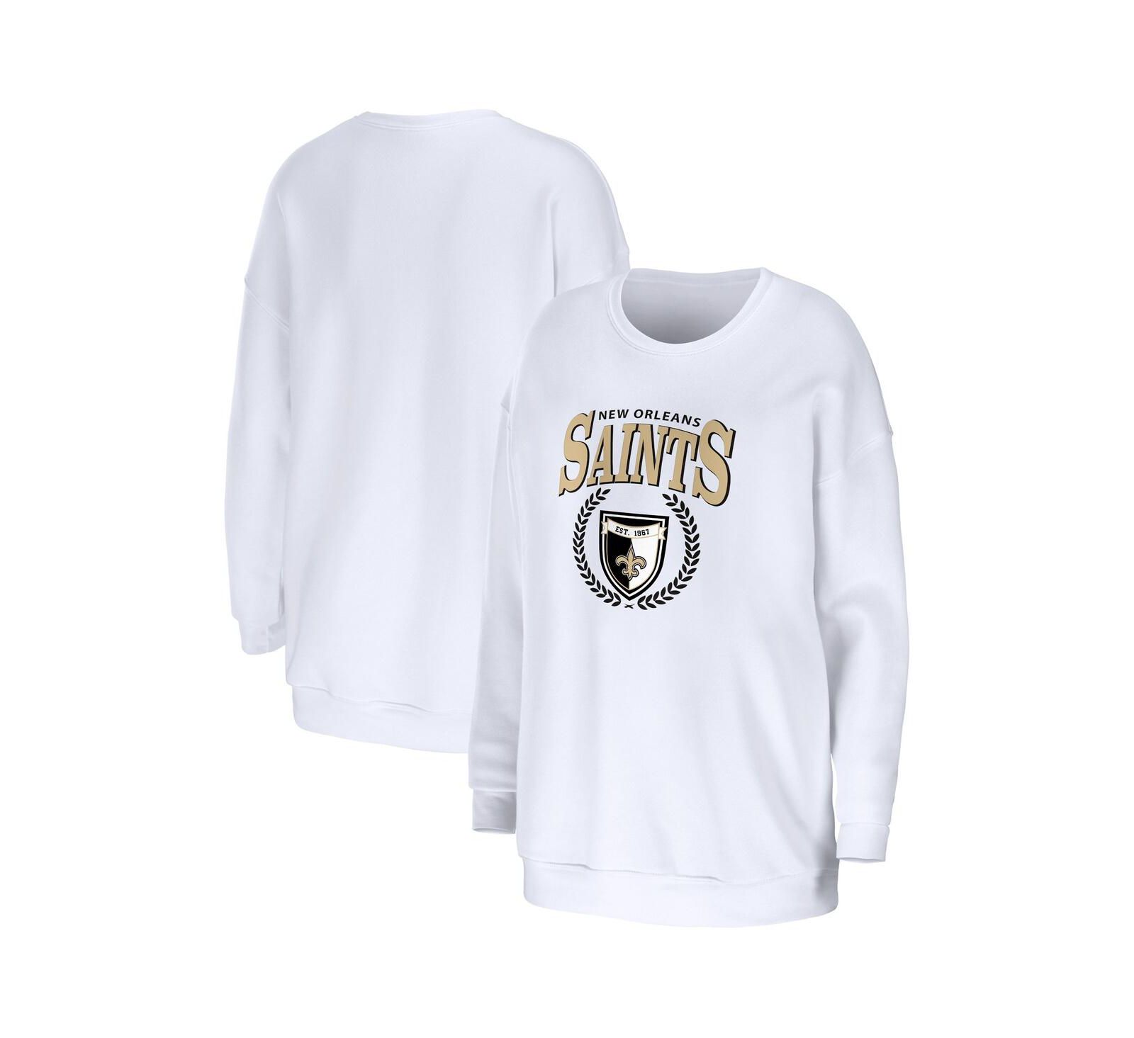 Женское безразмерное худи WEAR by Erin Andrews White New Orleans Saints Oversized Pullover