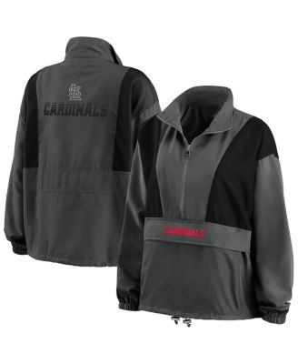 Women's WEAR by Erin Andrews Charcoal St. Louis Cardinals Packable Half-Zip Jacket