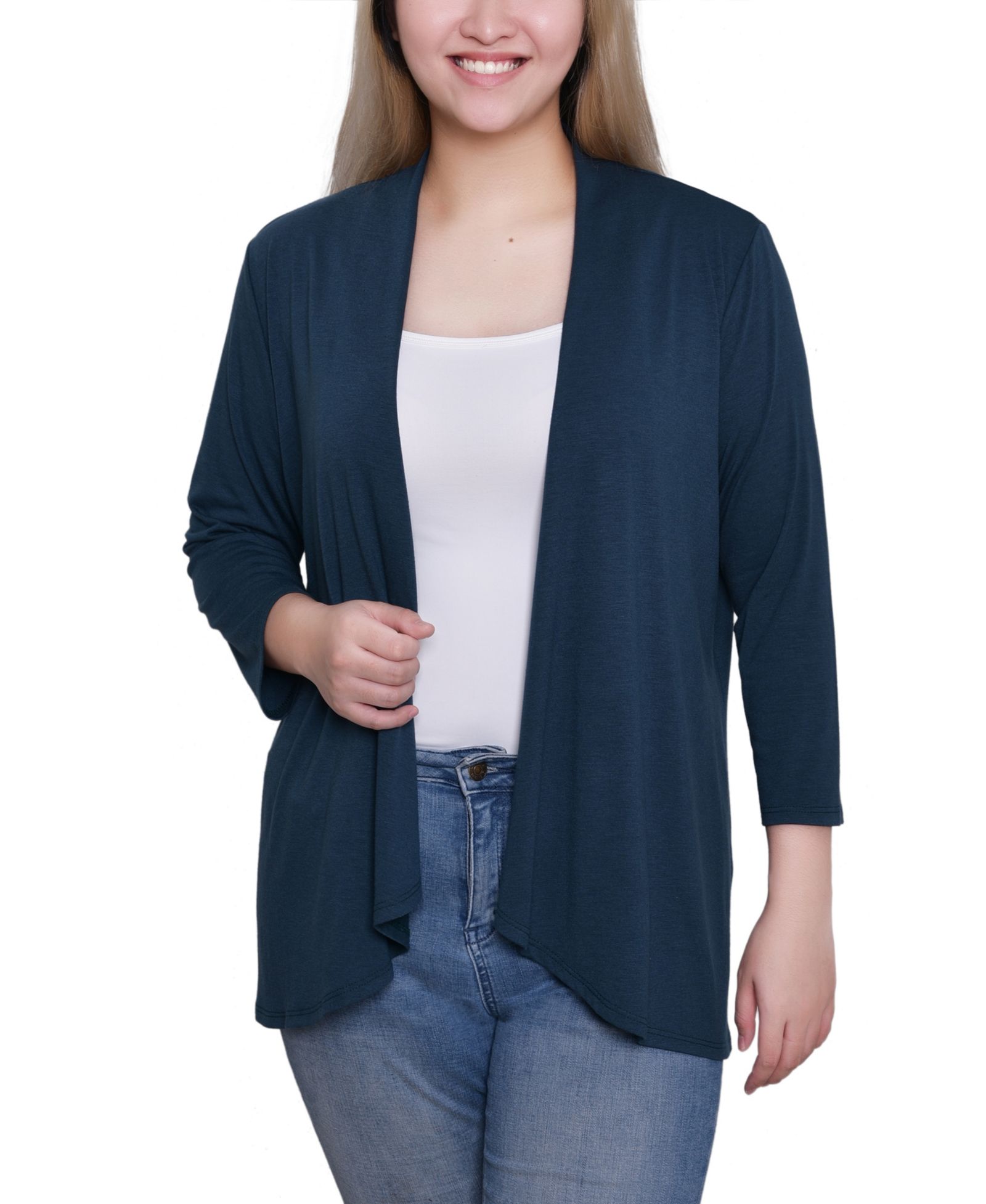 Женский кардиган NY Collection Solid 3/4 Sleeve