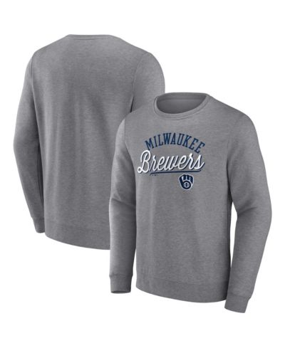 Мужское свитшот Fanatics Heather Gray Milwaukee Brewers Simplicity Pullover