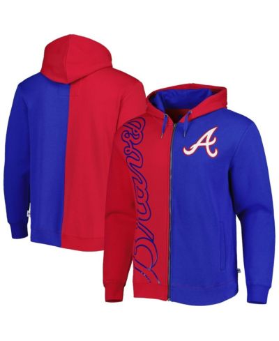Мужское худи Mitchell & Ness Atlanta Braves Fleece Full-Zip Red, Royal