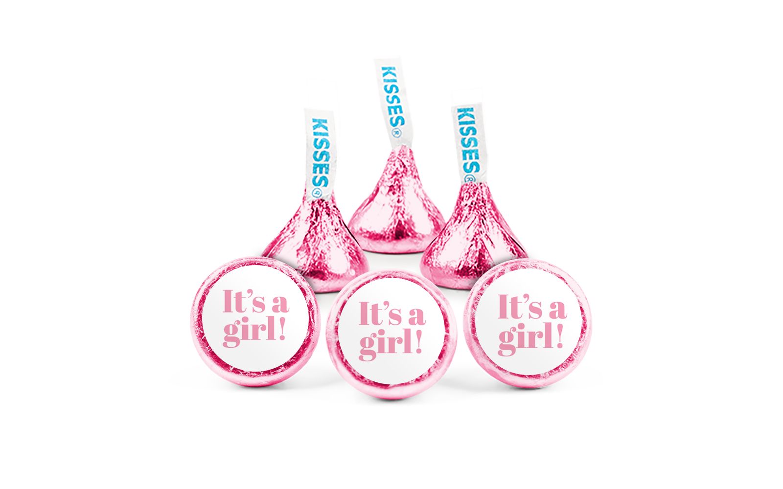 Just Candy It's a Girl Baby Shower Candy Pink Hershey's Kisses Milk Chocolate, 90 Pieces