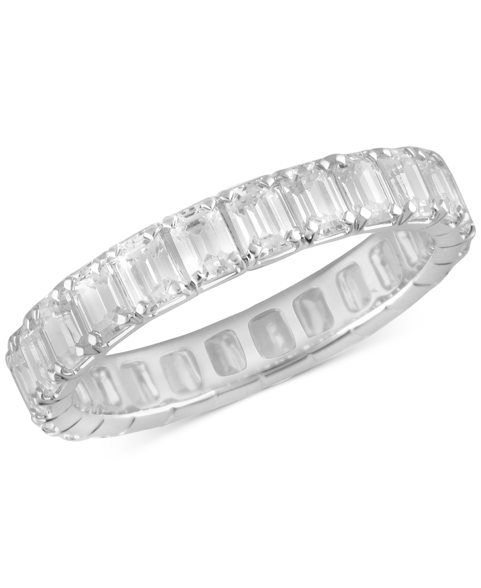 Badgley Mischka Certified Lab Grown Diamond Emerald-Cut Eternity Band (3 ct. t.w.) in 14k Gold