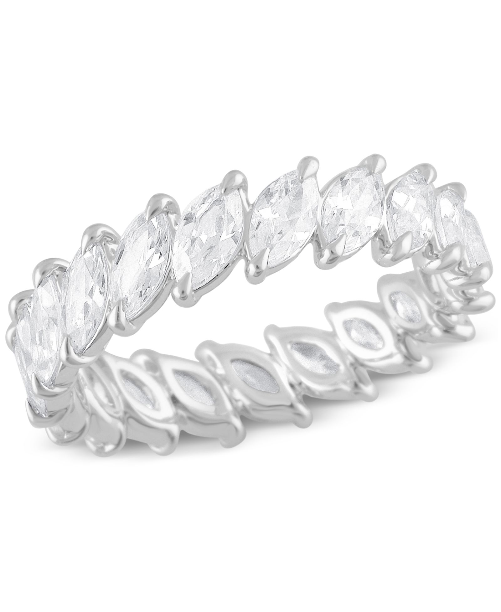 Badgley Mischka Certified Lab Grown Diamond Marquise-Cut Eternity Band (3 ct. t.w.) in 14k Gold