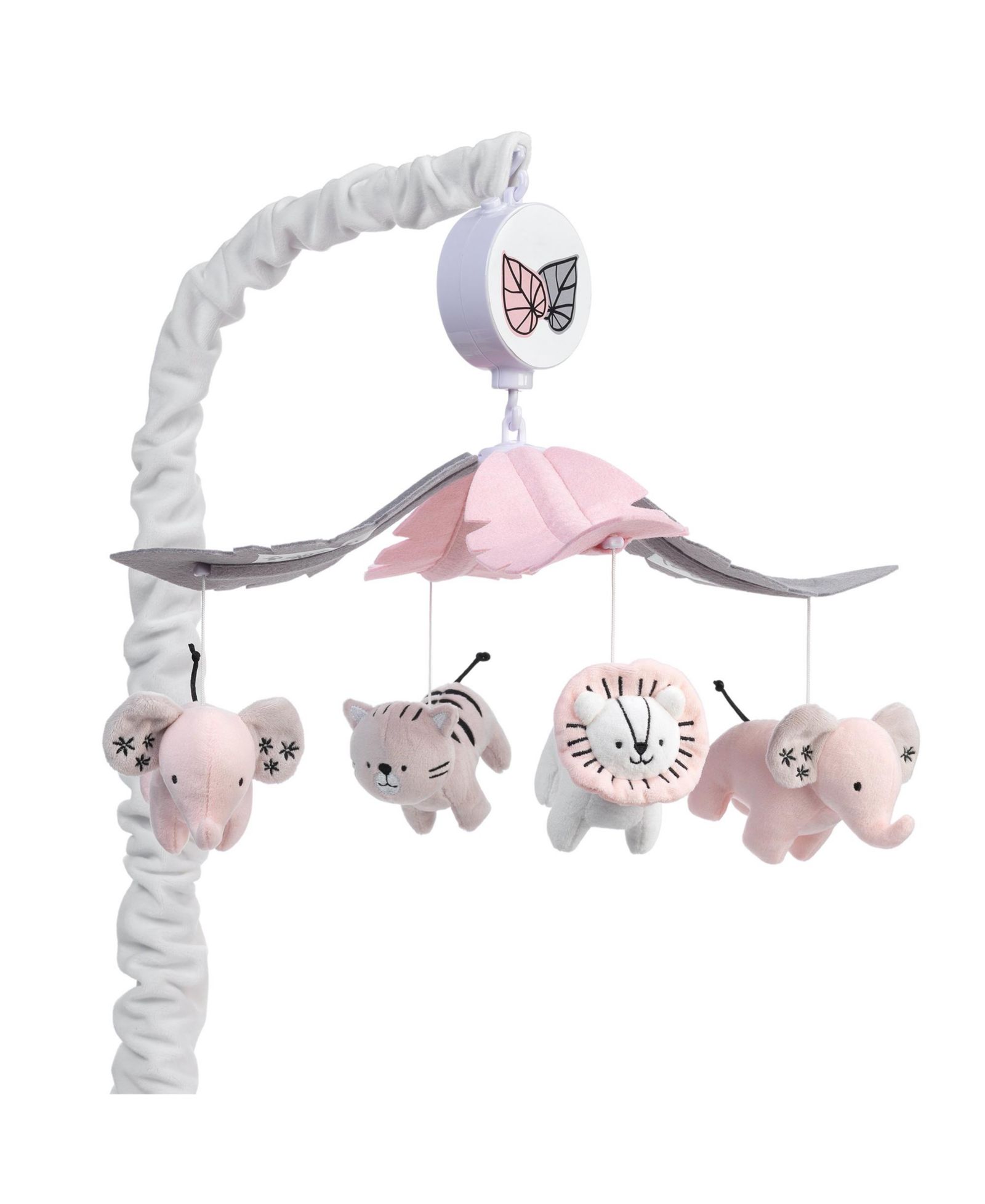 Детский музыкальный мобиль Lambs & Ivy Happy Jungle с животными саванны для кроватки