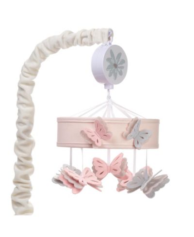 Музыкальная мобиль для детской кроватки Lambs & Ivy Baby Blooms Pink Butterfly