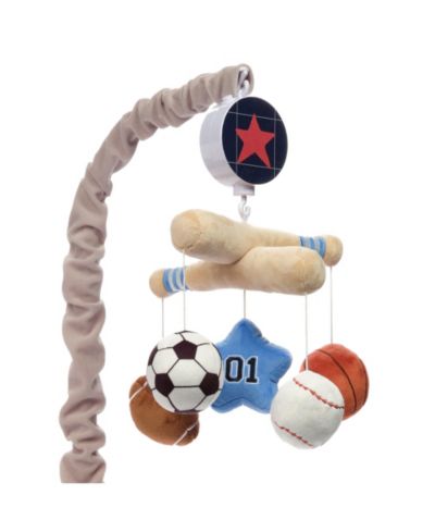Музыкальная мобиль для детской кроватки Lambs and Ivy Baby Sports, серая