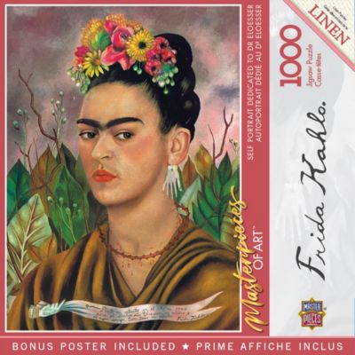 Masterpieces Puzzles Frida Kahlo Self Portrait 1000 Piece Jigsaw Puzzle, Ages 14+