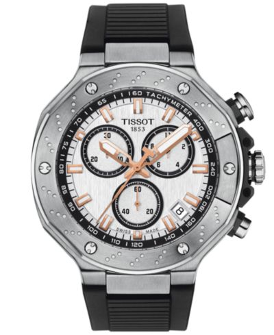 Мужские швейцарские часы Tissot Chronograph T-Race Black Strap 45mm