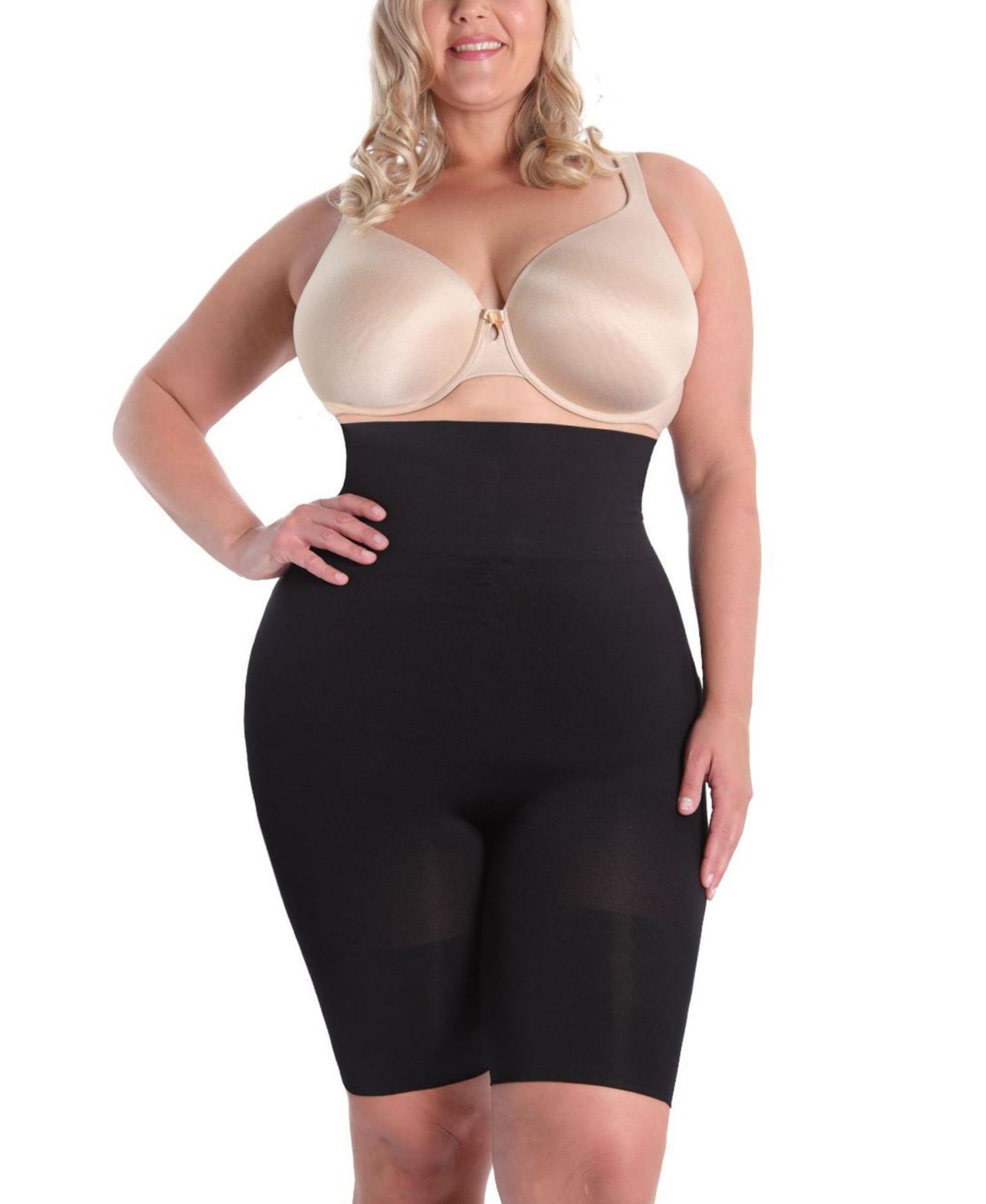Корректирующее белье MeMoi Plus Size High-Waisted Seamless Firming Thigh Shaper