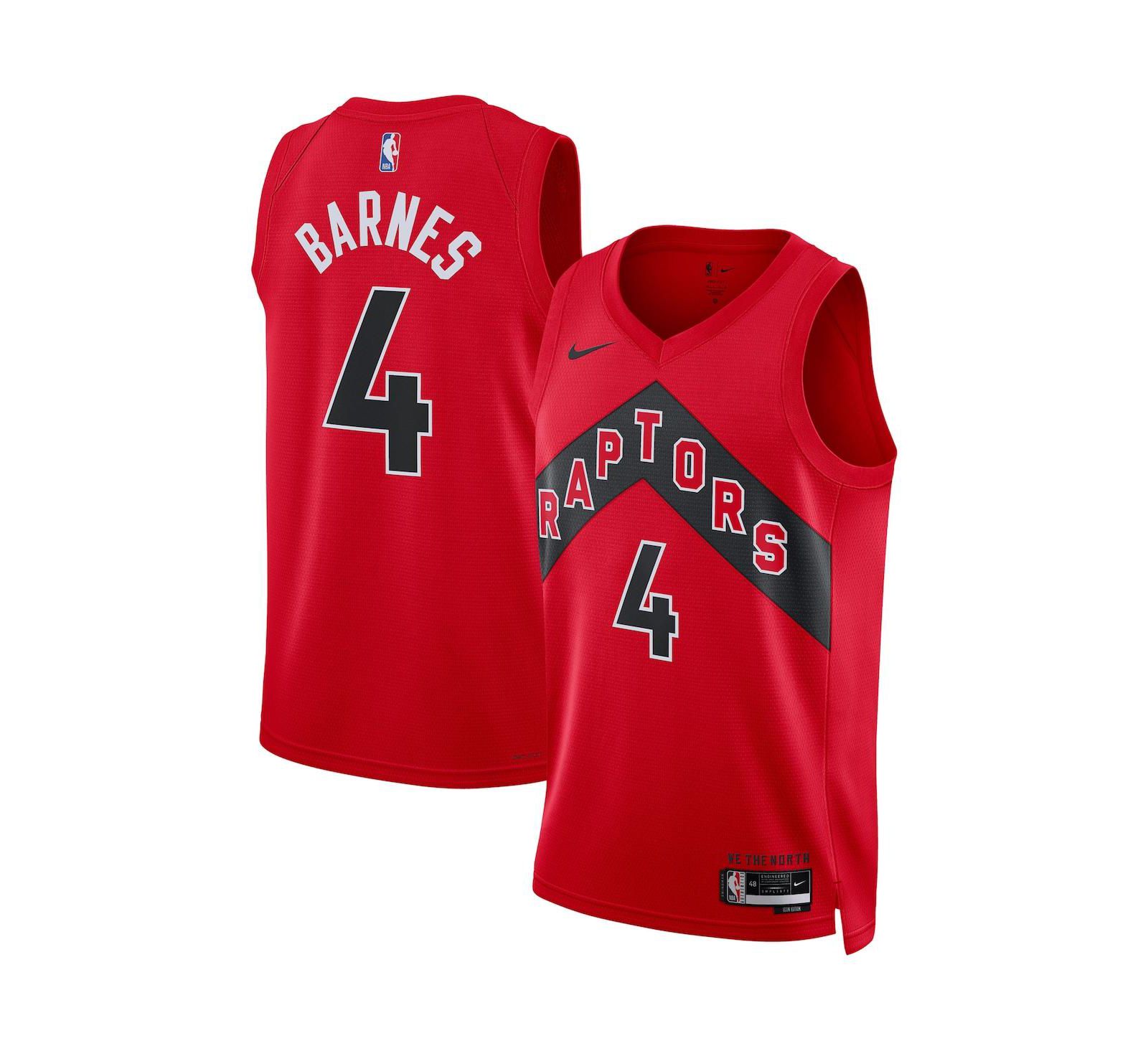 Мужской и женский джерси Nike Scottie Barnes Red Toronto Raptors Swingman - Icon Edition