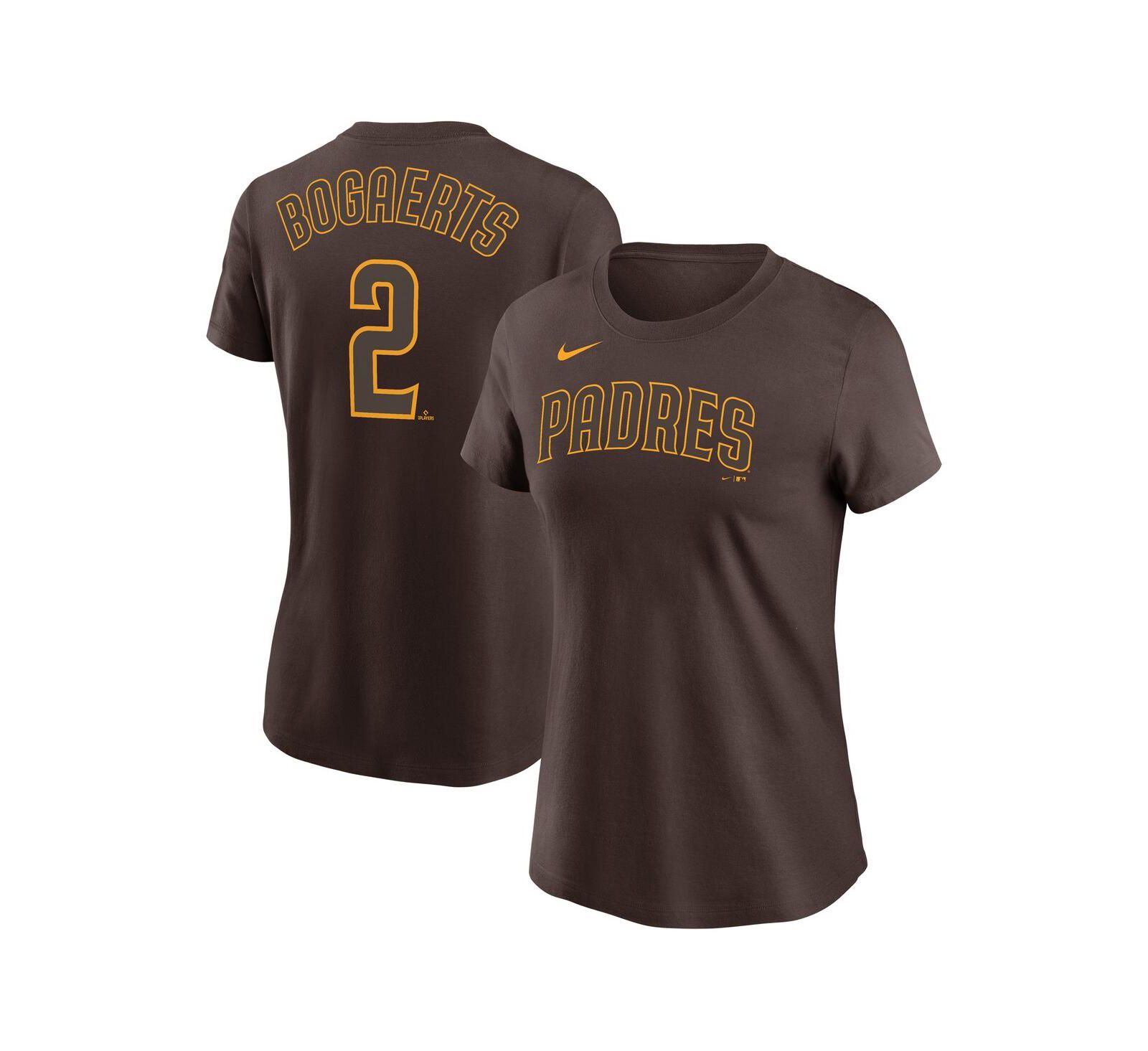 Women's Nike Xander Bogaerts Brown San Diego Padres Name and Number T-shirt
