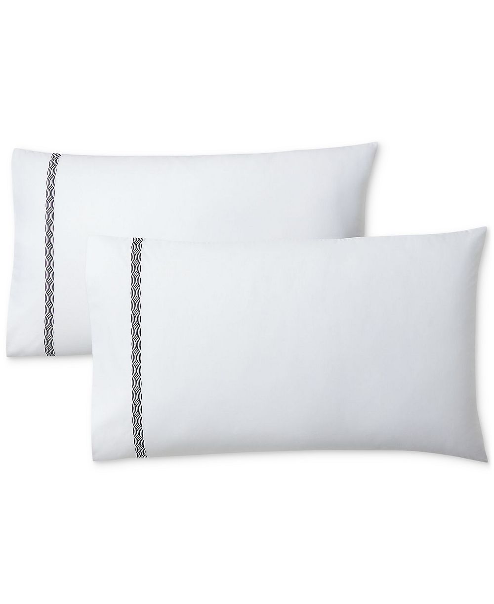 Lauren Ralph Lauren Spencer Cable Embroidery Pillowcase Set, King