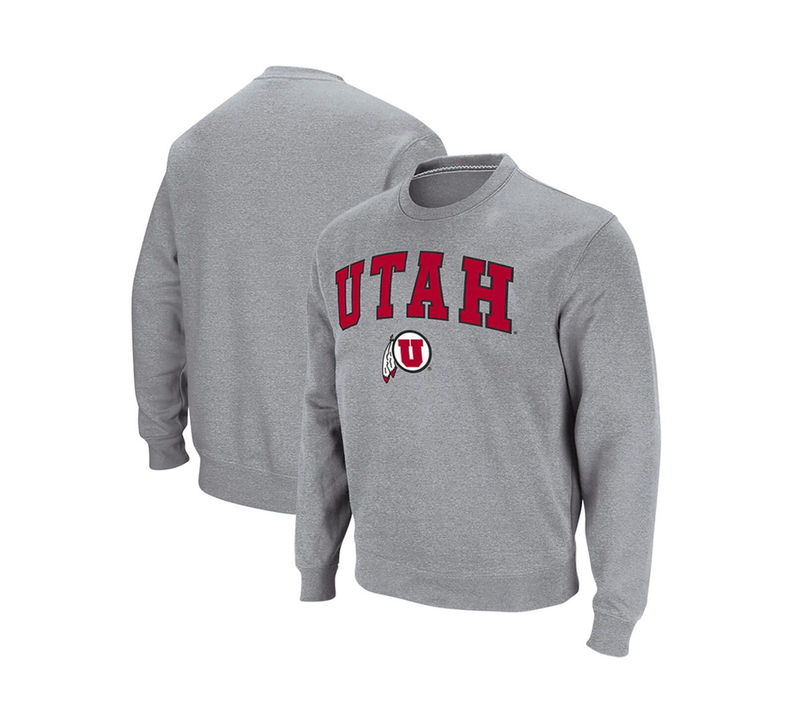 Мужской свитшот Colosseum Utah Utes Arch and Logo Crew Neck