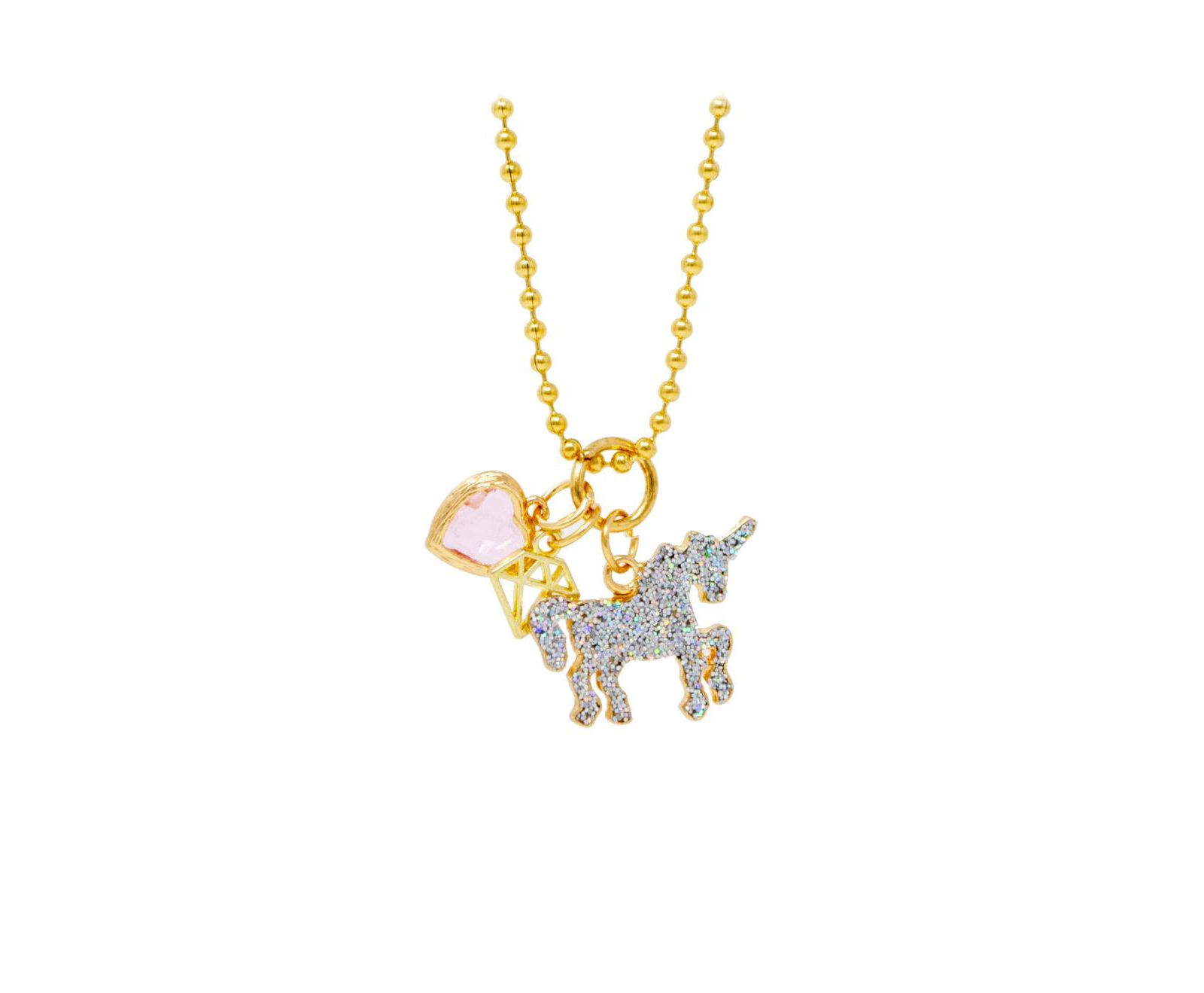 ZOMI GEMS Золотое ожерелье Unicorn Heart для девочек