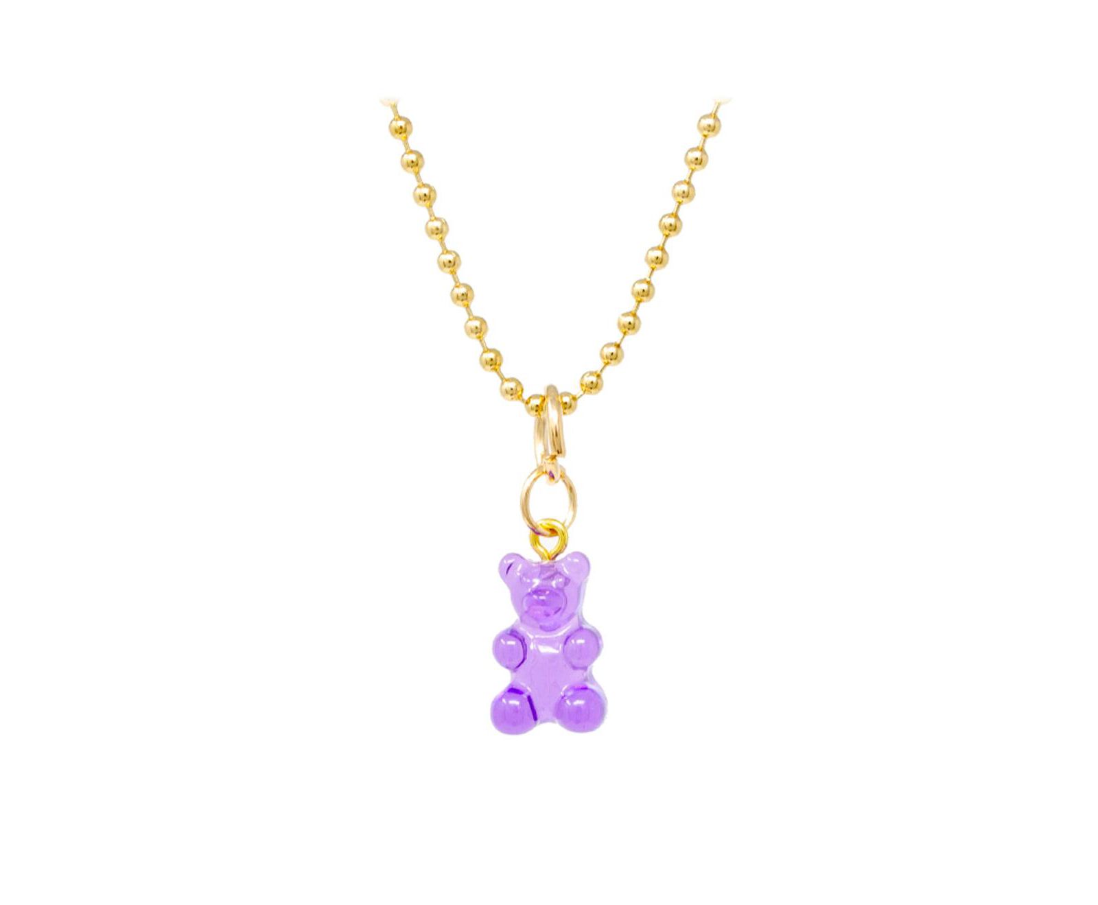 ZOMI GEMS ожерелье с фиолетовым мишкой Gummy Bear для девочек