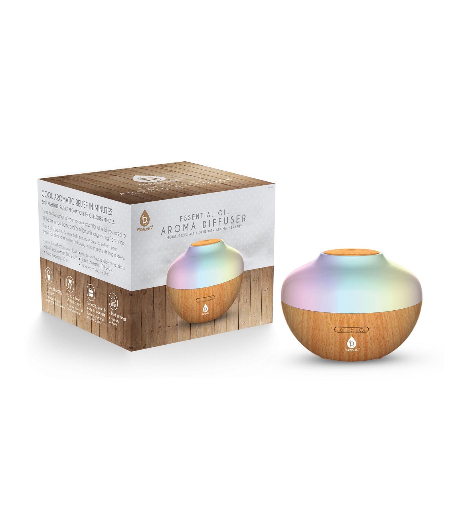 PURSONIC Увлажнитель воздуха Aromatherapy Essential Oil Diffuser 7 Color Changing LED Lights
