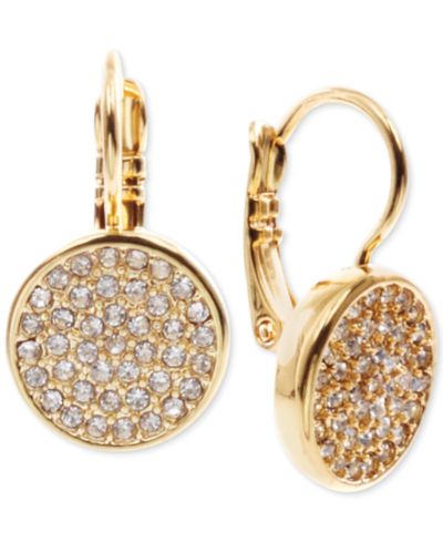 Серьги-подвески Anne Klein Crystal Pavé Disc Drop Earrings