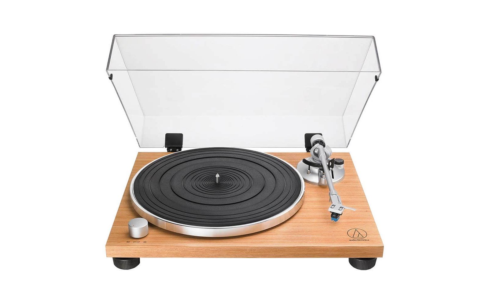 Audio Technica Fully Manual Belt-Drive Turntable- Wood