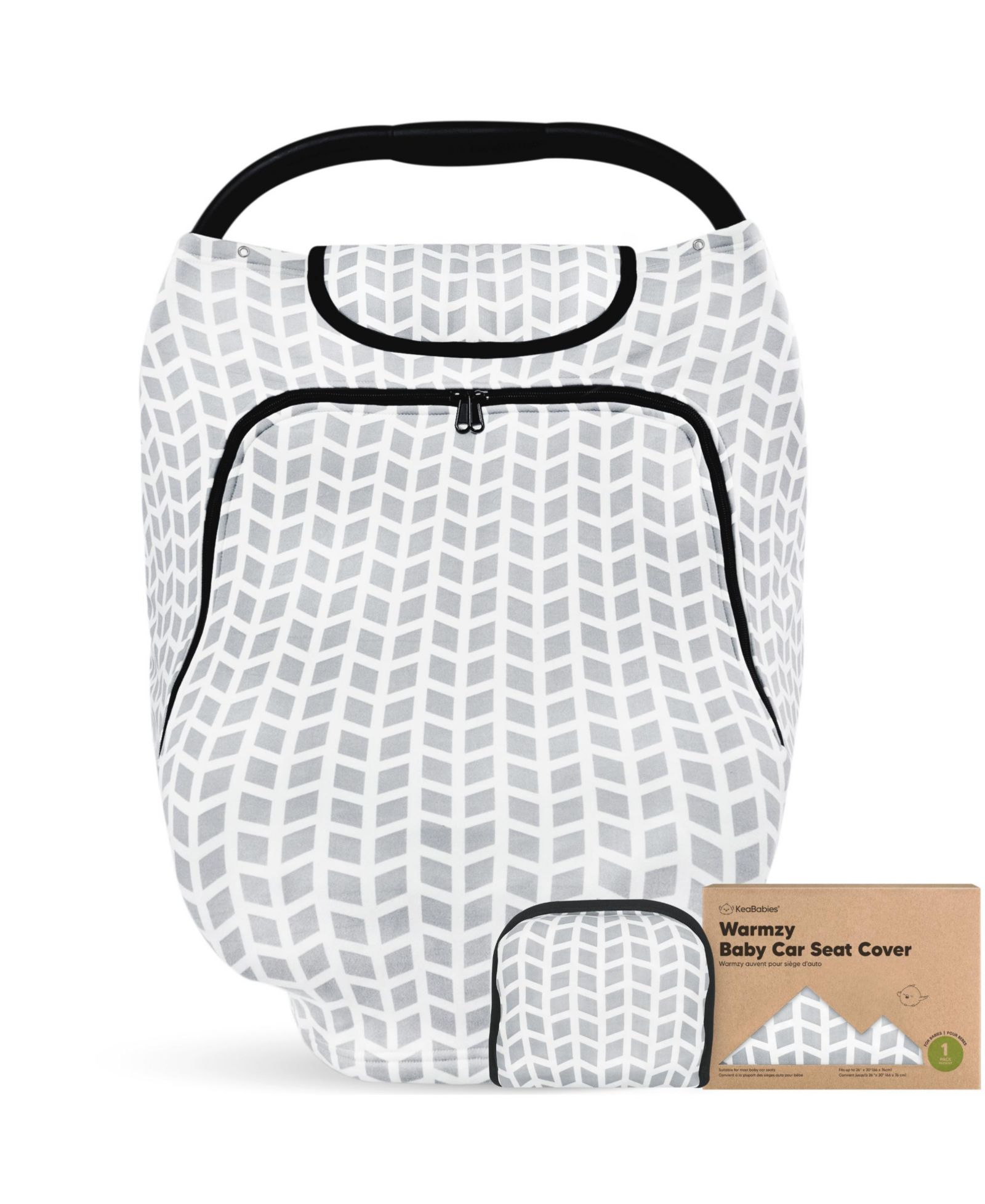 KeaBabies Warmzy Baby Car Seat Cover, Universal Stretch Fit Infant Carseat Covers for Babies, Winter Carseat Canopy