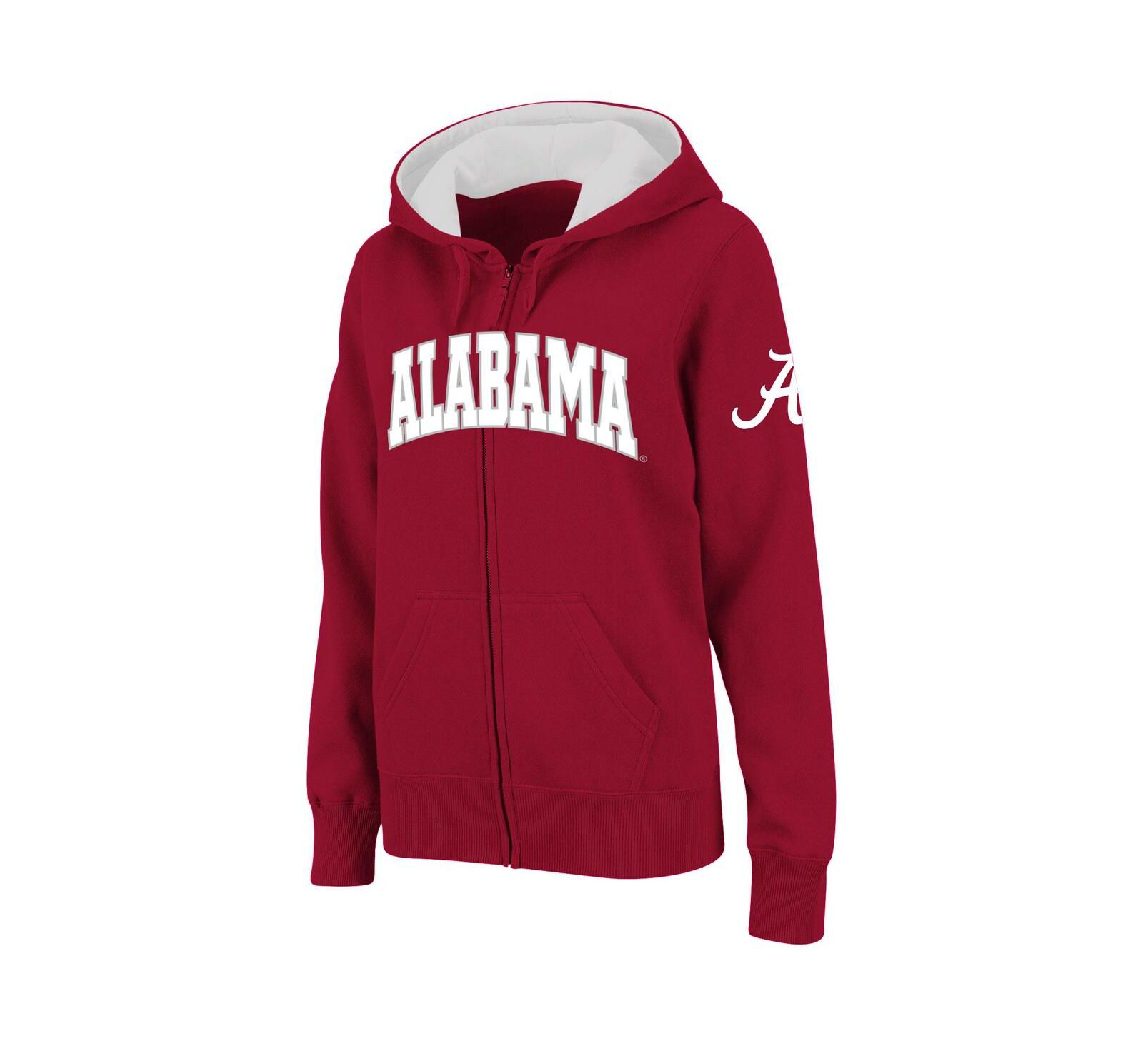 Women's Stadium Athletic Crimson Alabama Crimson Tide Arched Name Full-Zip Hoodie