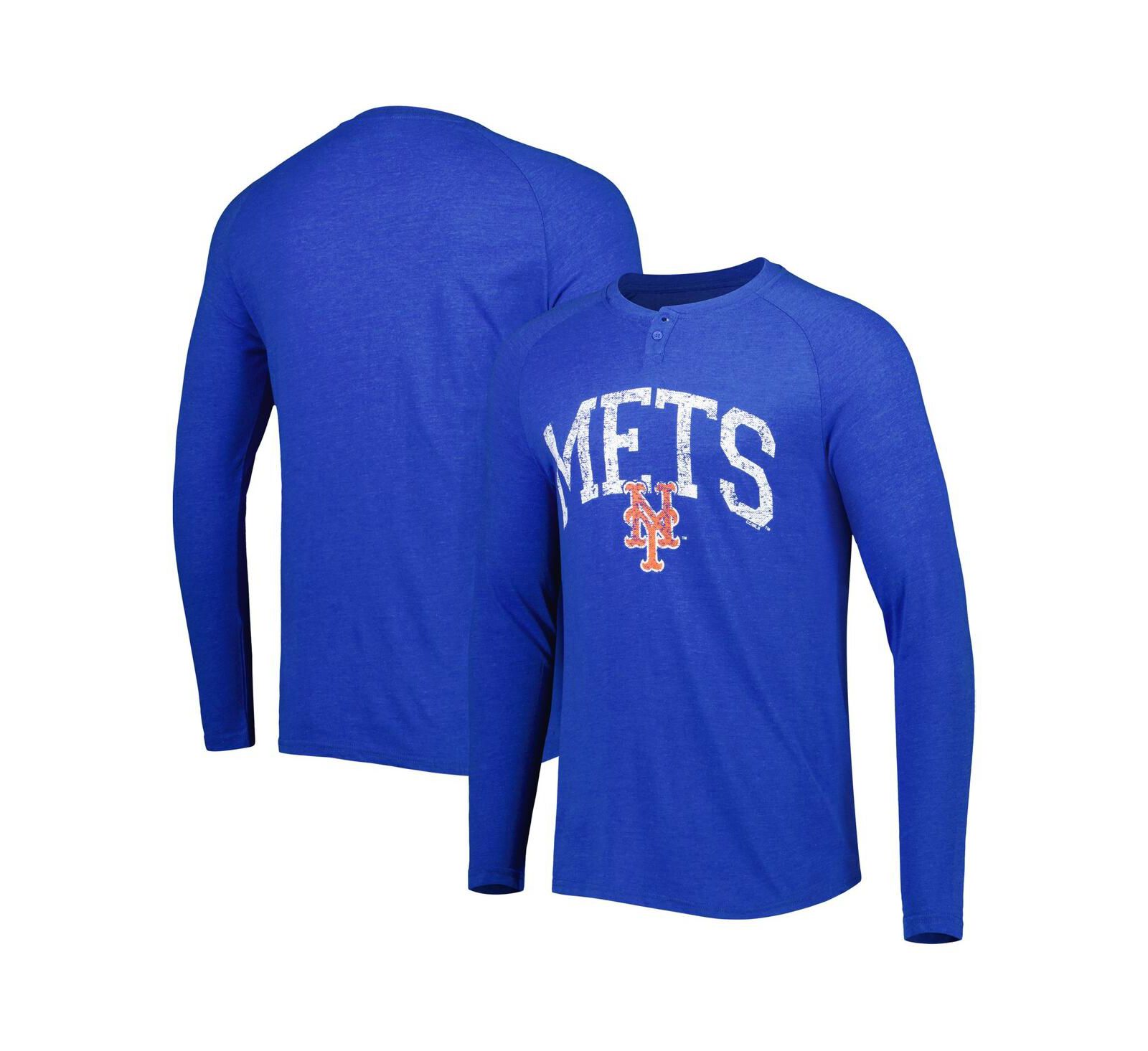 Men's Concepts Sport Royal New York Mets Inertia Raglan Long Sleeve Henley T-shirt