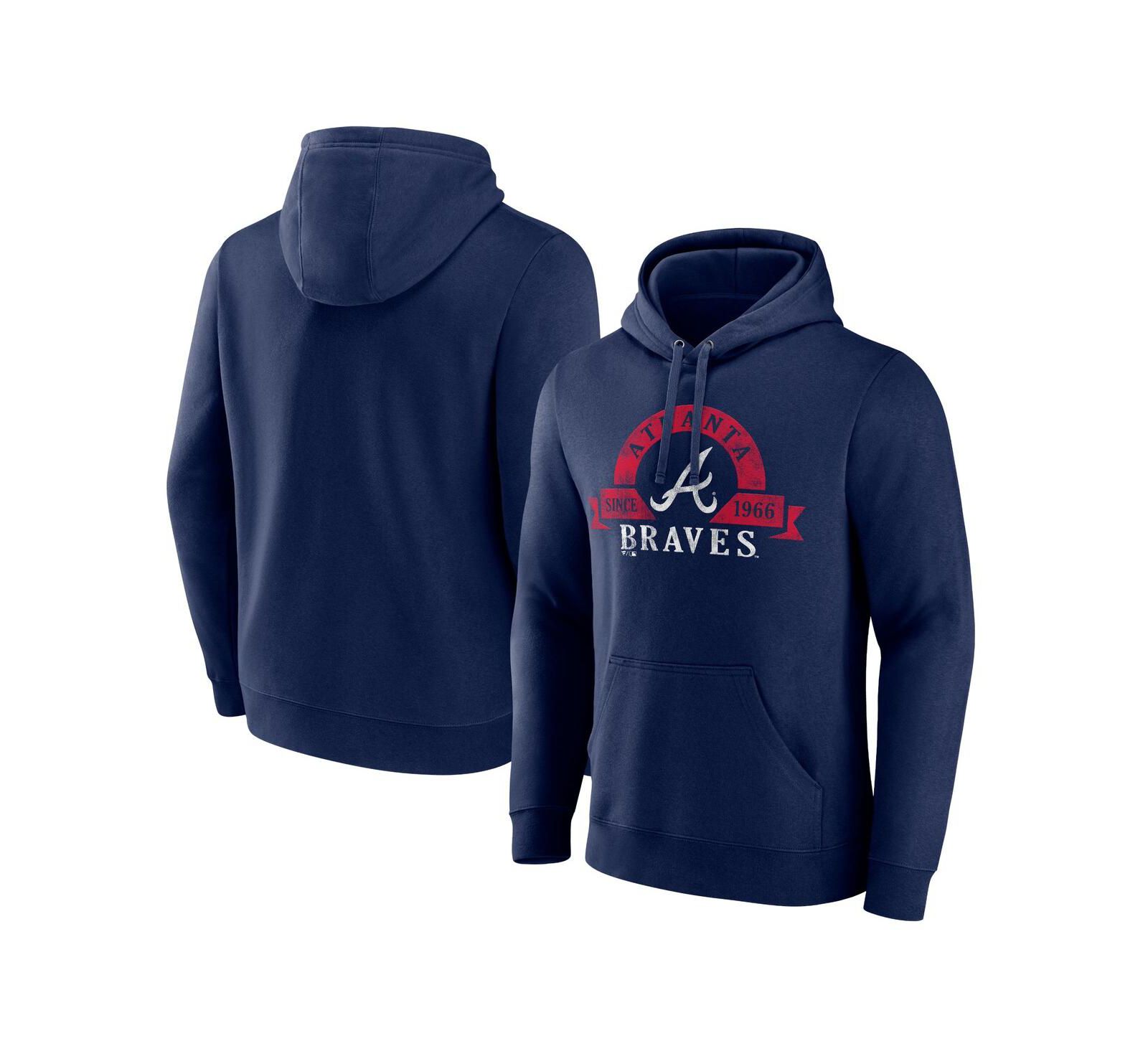 Men's Fanatics Navy Atlanta Braves Big and Tall Utility Pullover Hoodie