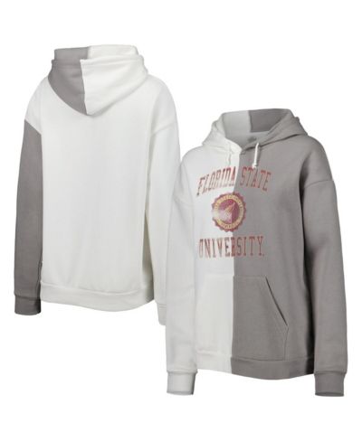 Женское худи Gameday Couture Gray, White Florida State Seminoles Split Pullover