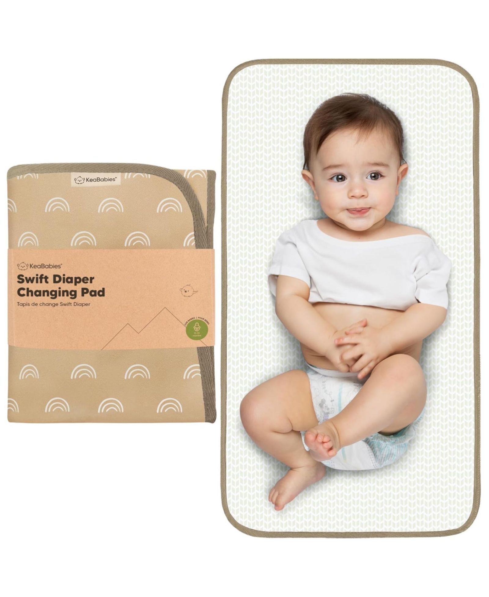 KeaBabies Swift Diaper Changing Pad, Portable Waterproof Diaper Changing Pad for Baby, Travel Changing Pad for Diaper Bag
