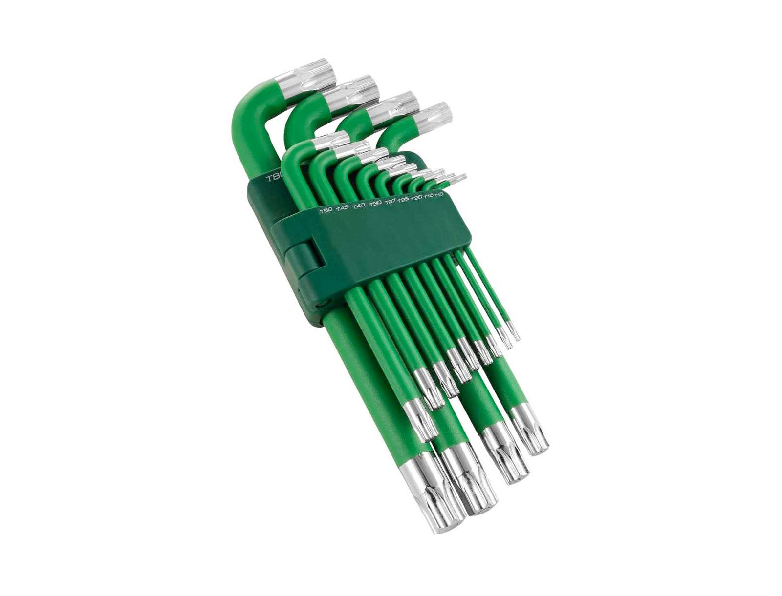 Powerbuilt Набор шестигранных ключей Torx с магнитным длинным наконечником, 13 предметов, зеленый