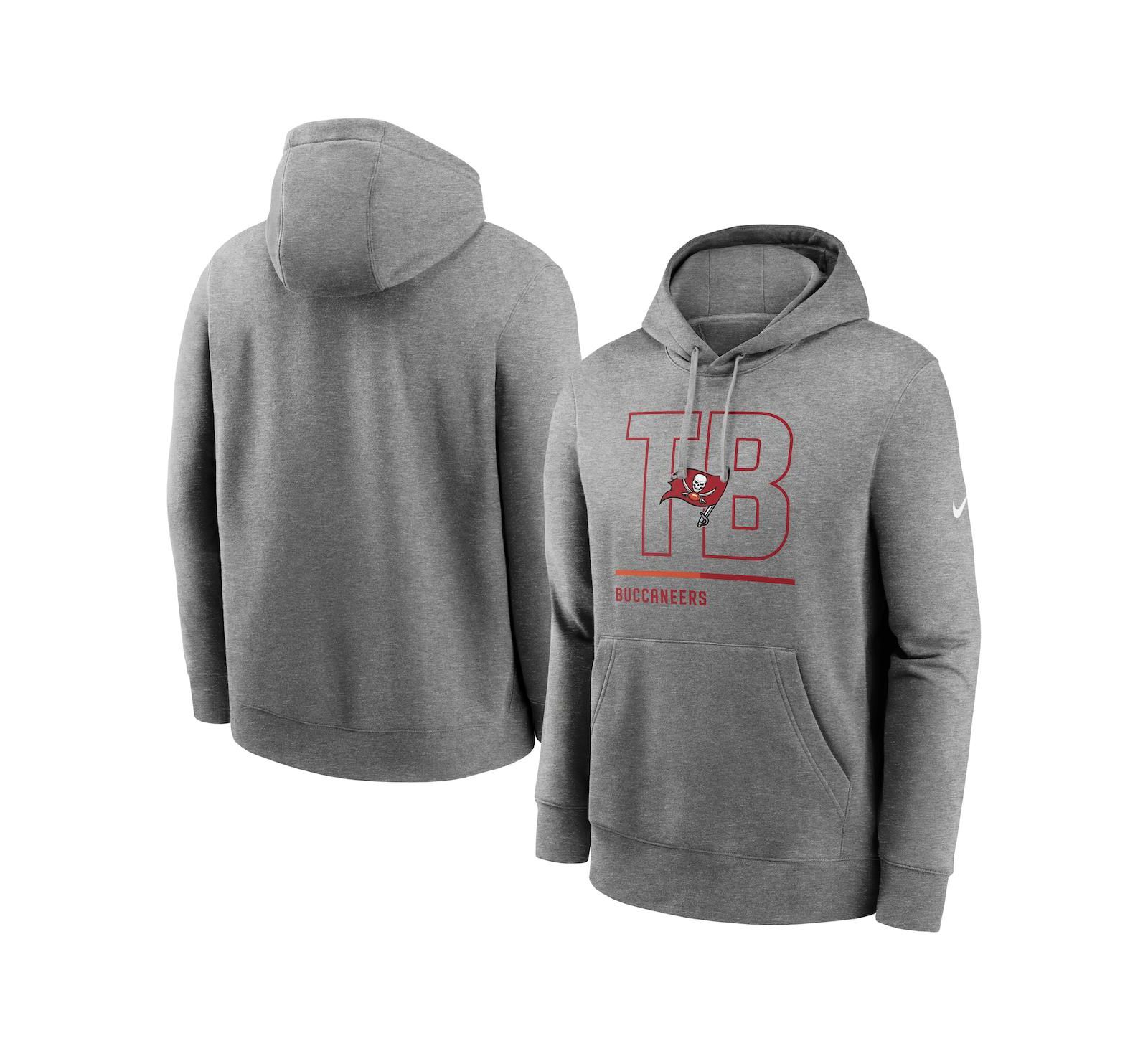 Men's Nike Heathered Gray Tampa Bay Buccaneers City Code Club Fleece Pullover Hoodie