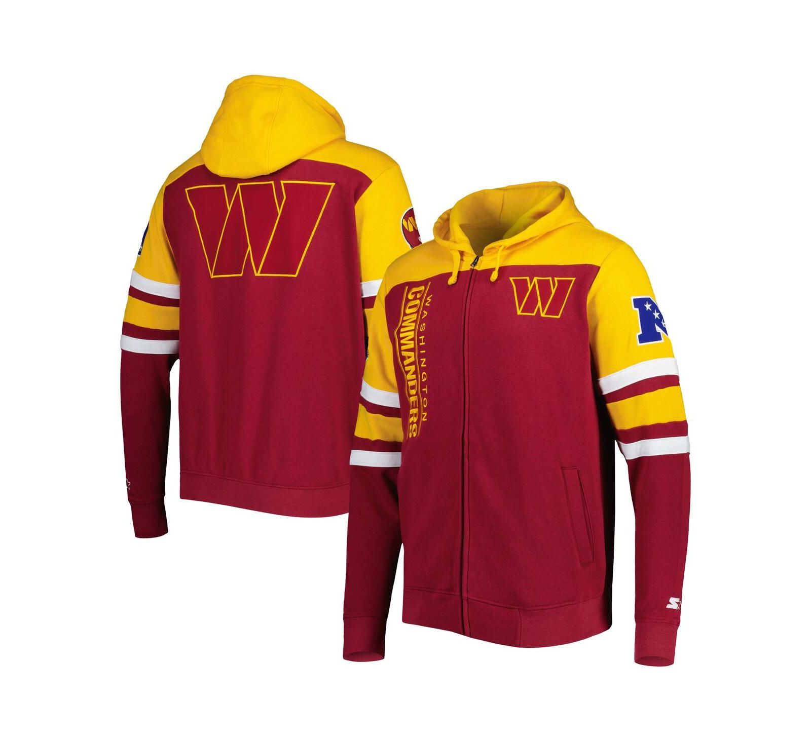 Men's Starter Burgundy Washington Commanders Extreme Full-Zip Hoodie Jacket