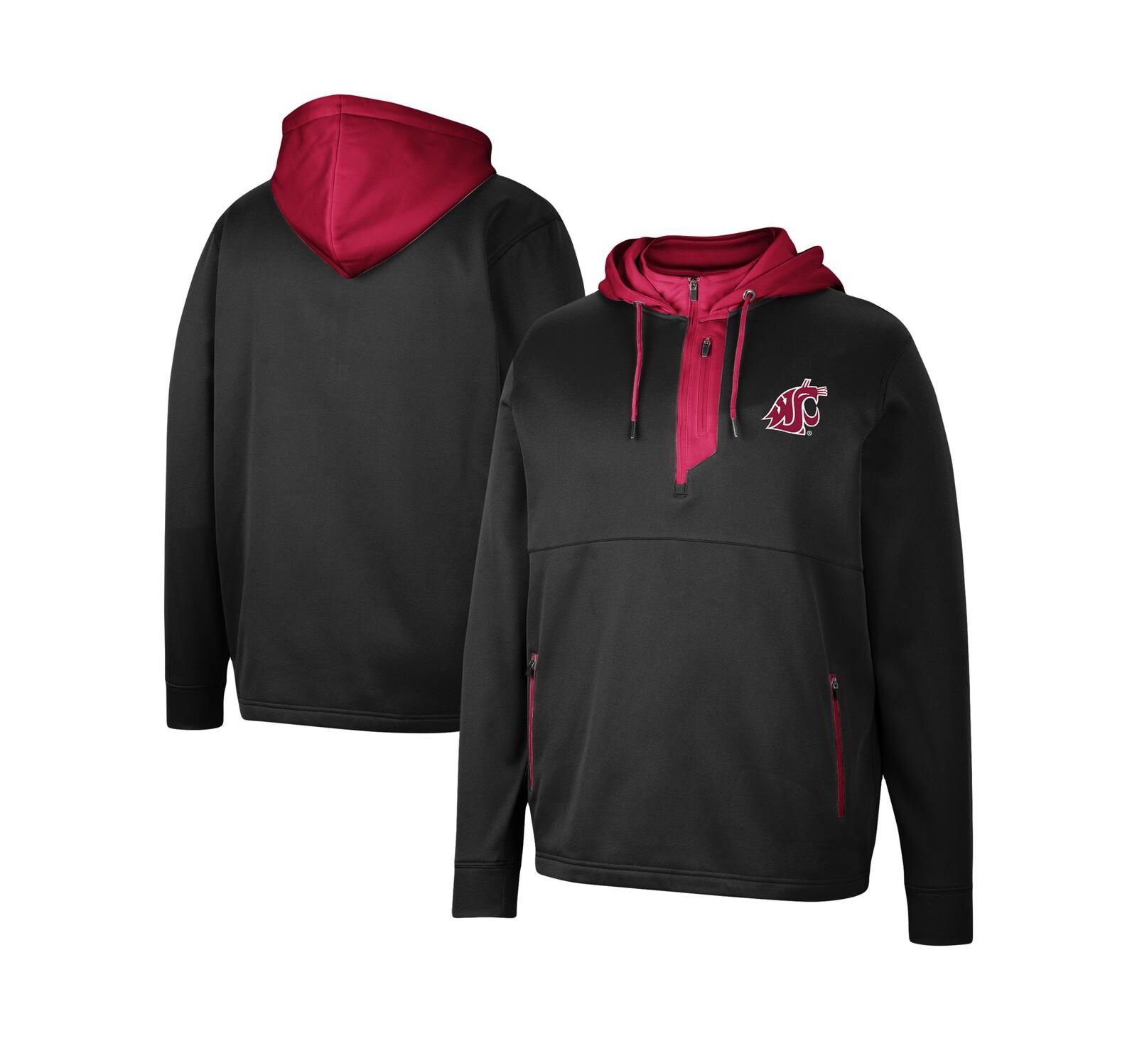 Мужское худи Colosseum Black Washington State Cougars Luge 3.0 Quarter-Zip
