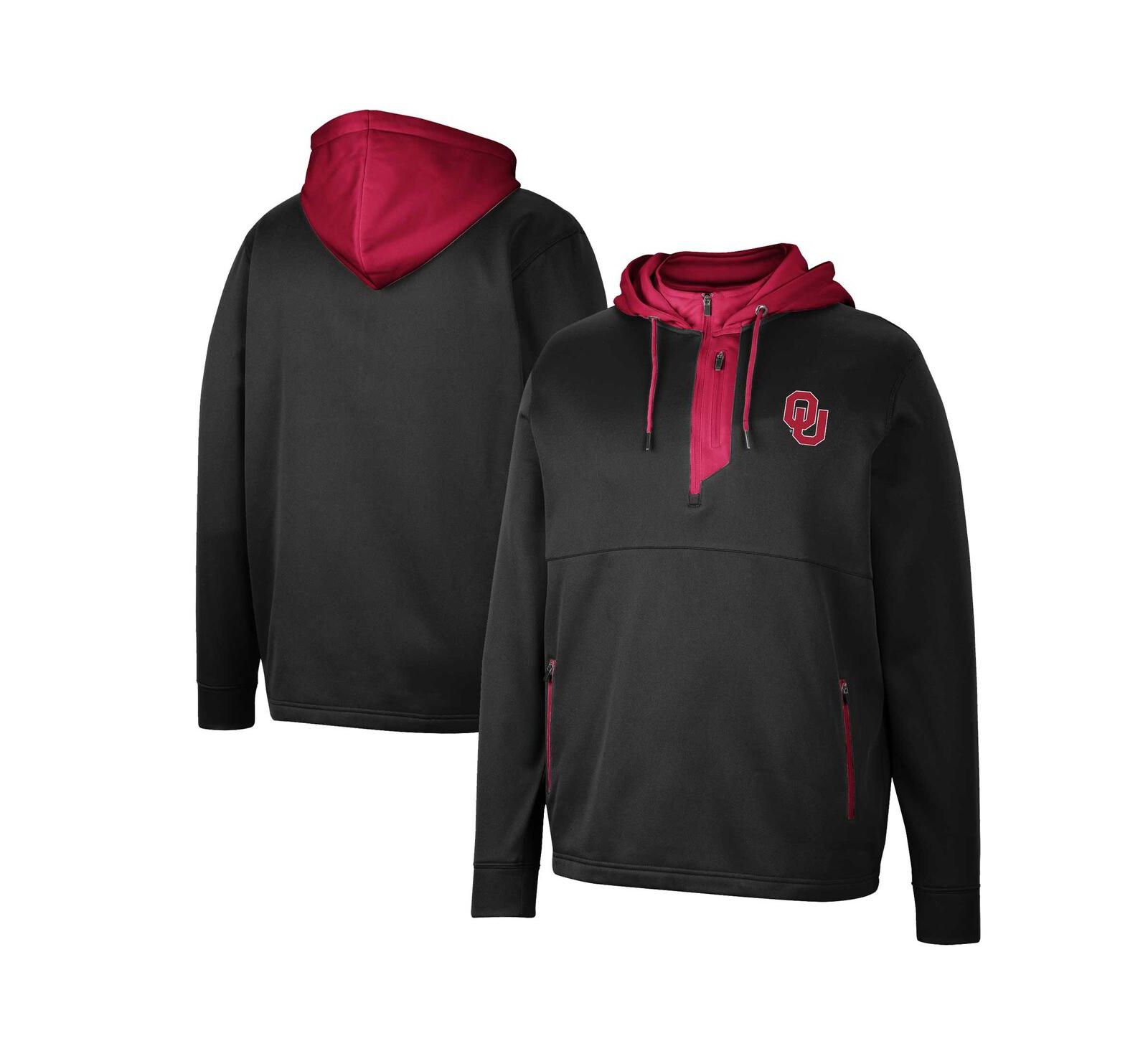 Мужской худи Colosseum Oklahoma Sooners Luge 3.0 Quarter-Zip