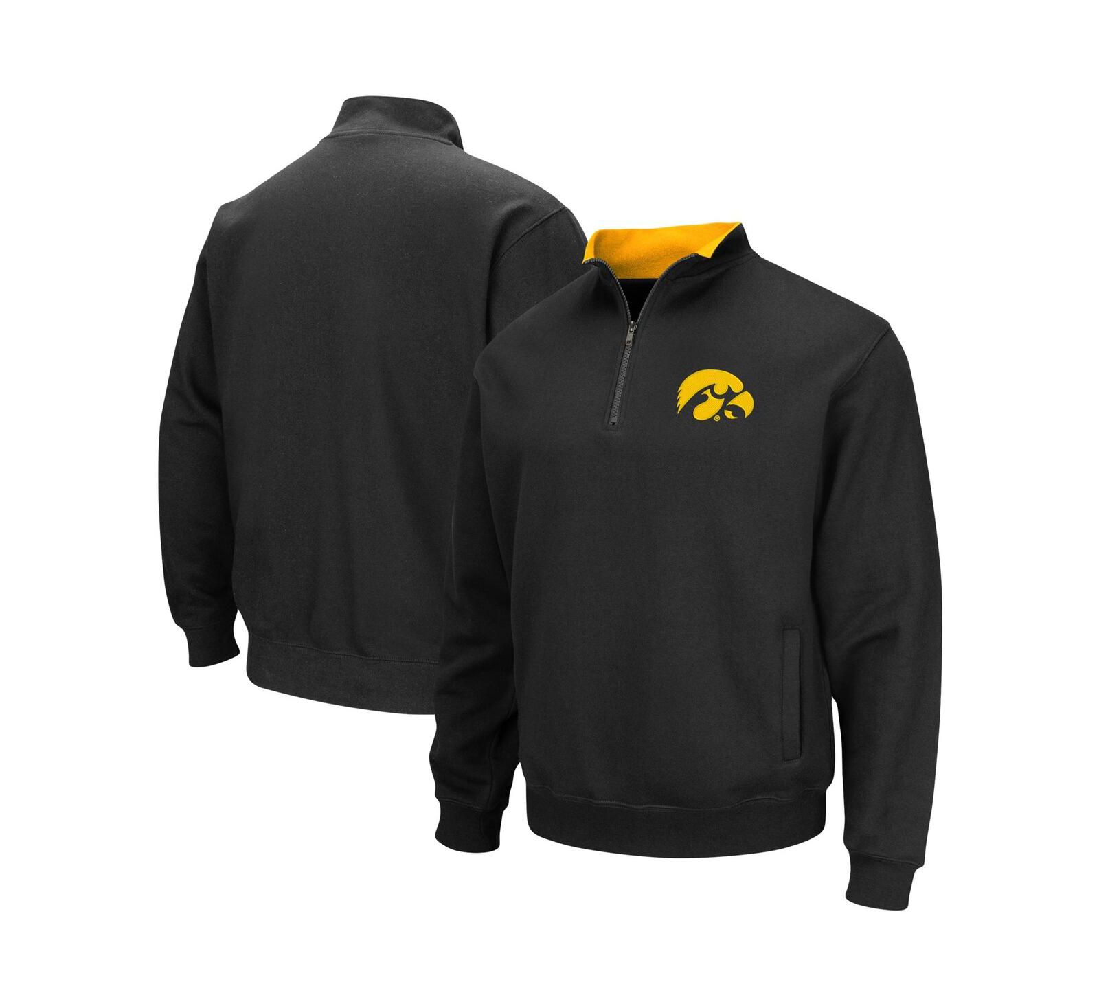 Мужская куртка Colosseum Black Iowa Hawkeyes Big and Tall Tortugas Quarter-Zip