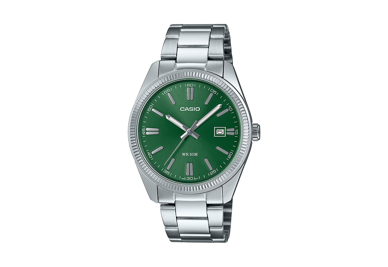 Casio Men's Three-Hand Quartz Silver-Tone Stainless Steel Watch 38.5mm