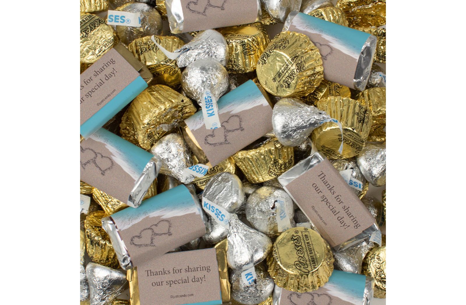 Just Candy Beach Wedding Candy Hershey's Chocolate Mix, 124 Pieces