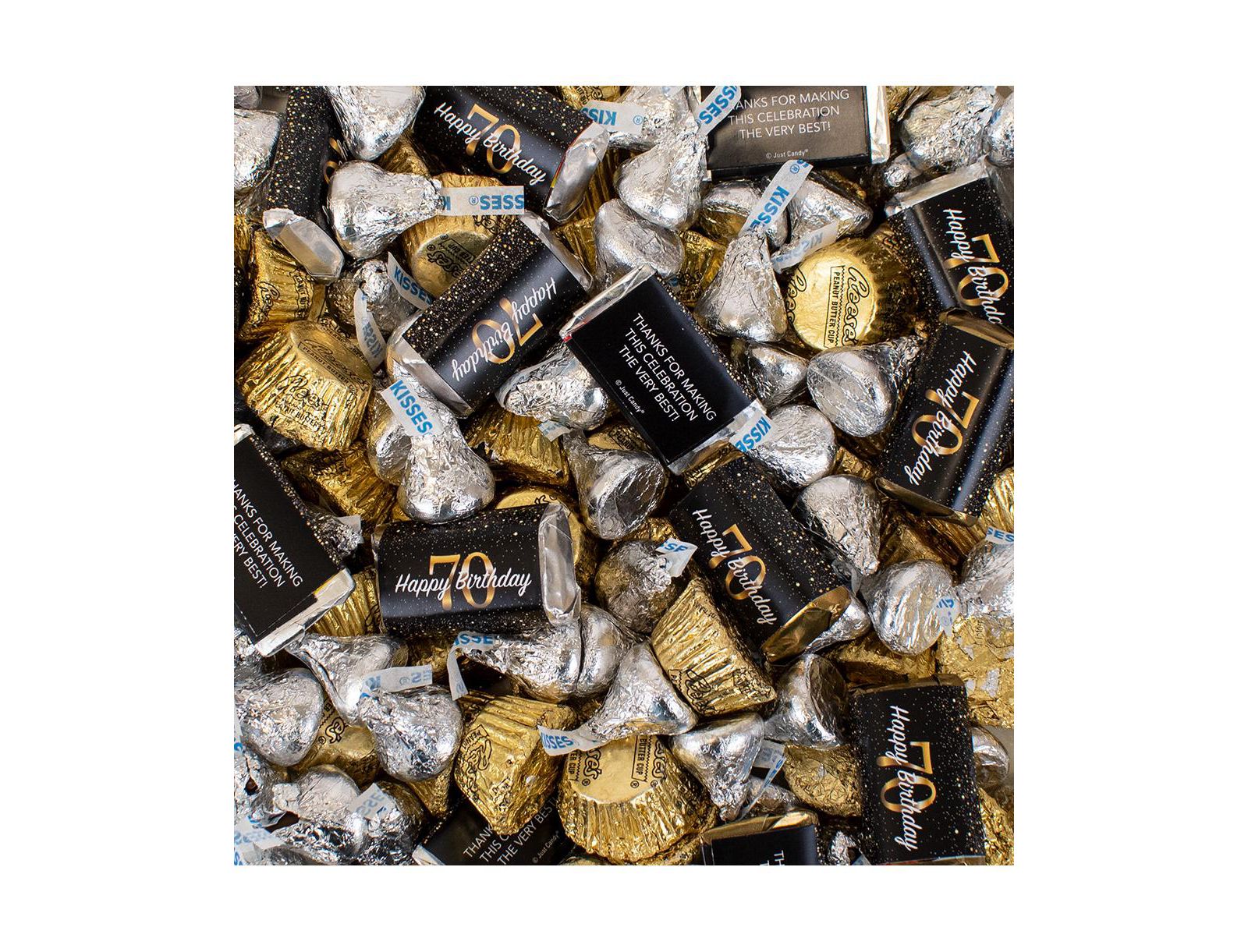 Just Candy 70th Birthday Party Candy Hershey's Chocolate Mix, 110 Pieces