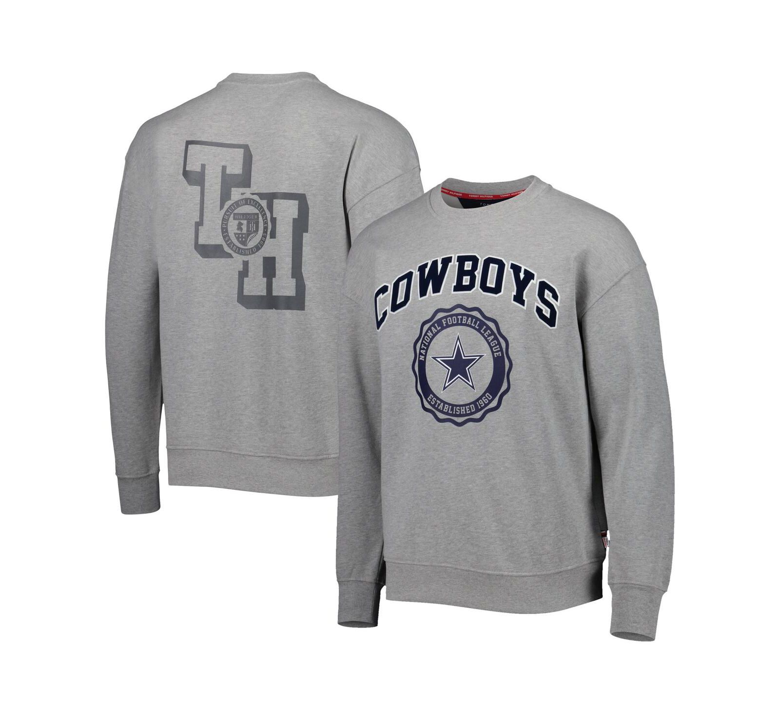 Tommy Hilfiger Мужской свитшот Dallas Cowboys Ronald Crew серого цвета