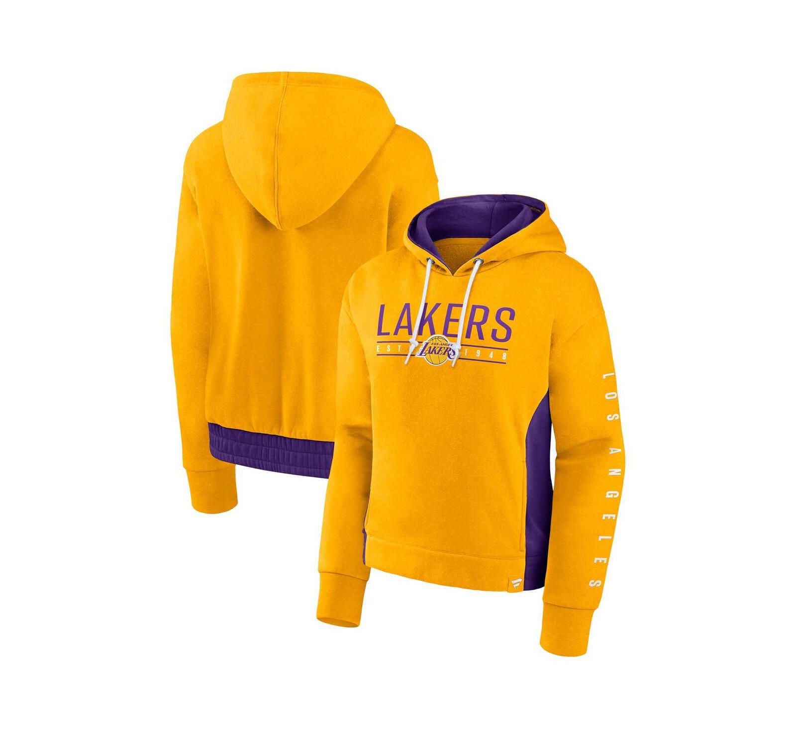 Женская толстовка Fanatics Gold Los Angeles Lakers Iconic Halftime Colorblock Pullover