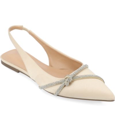 Journee Collection Женский Rebbel Rhinestone Knot Slingback Flats