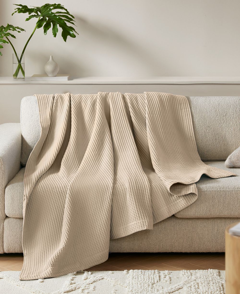 Madison Park Waffle Weave Cotton Blanket, King