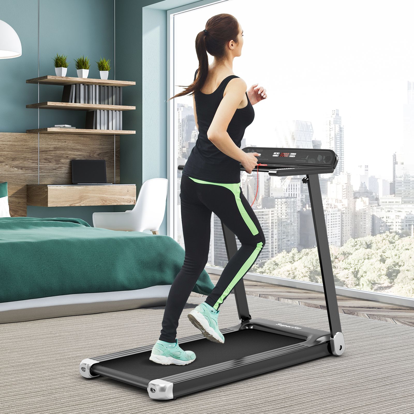 Folding Electric Treadmill Compact Walking Running Machine