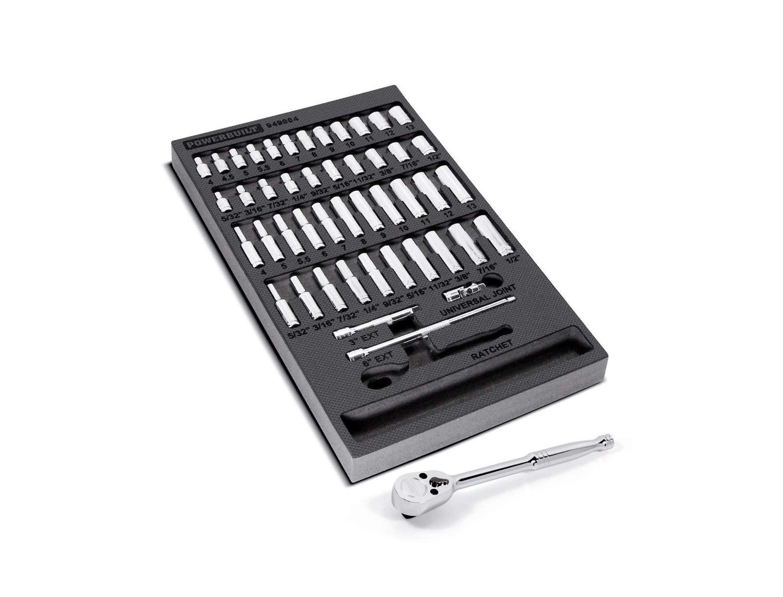 Powerbuilt Набор инструментов Pro Tech, 47 предметов, 1/4 in. Dr. SAE и Metric Socket Set